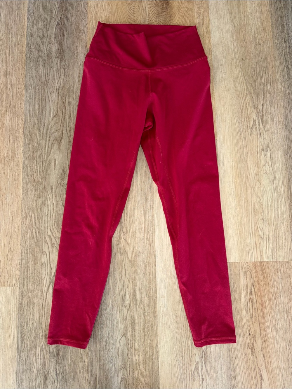 High-Rise Red Women's Leggings